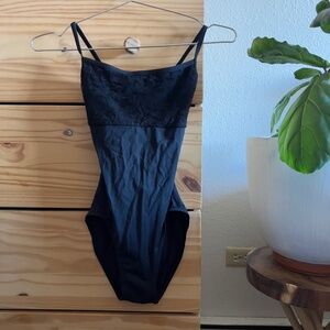 Capezio lace front, strappy back leotard - small